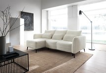 Eliano L-shaped corner sofa with sleeping function with Catch Me 01 boucle container, left-hand