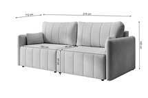 Pierre fold-out corner sofa with storage, cream, hydrophobic velvet