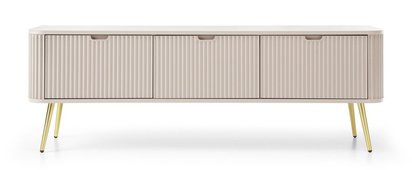 Zova three-door TV cabinet with slatted fronts 168 cm Grey-beige