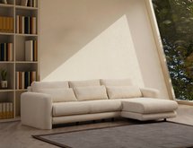 Bellines L-shaped corner sofa right side beige corduroy