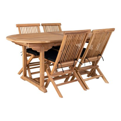 Parassala extendable garden table 180-240x90 cm made of teak wood