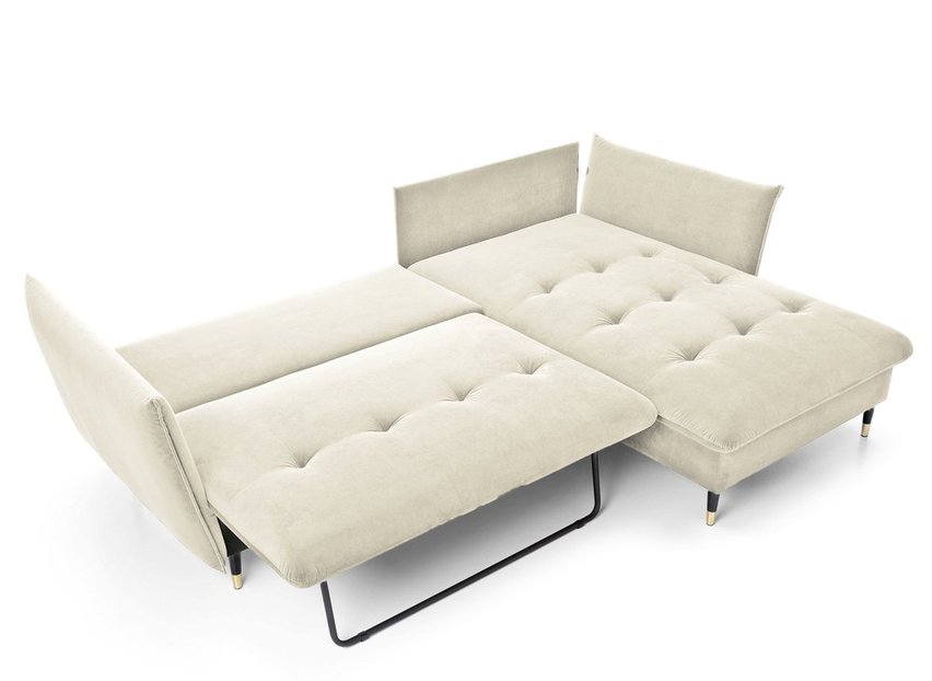 Balze L-shaped corner sofa bed with storage (Fabric: Matt Velvet 06, Side: Right)