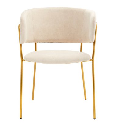 Prools upholstered chair, beige/gold base