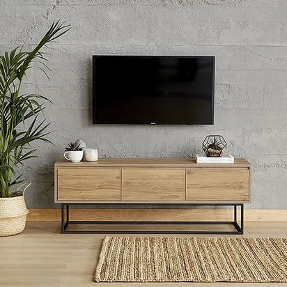 Luppon TV cabinet with drawers 140 cm walnut