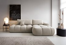 Ombo L-shaped corner sofa with sleeping function with container Salvador 01, hydrophobic velvet, right-hand side