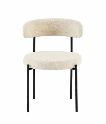 Femiss upholstered chair in light beige boucle fabric