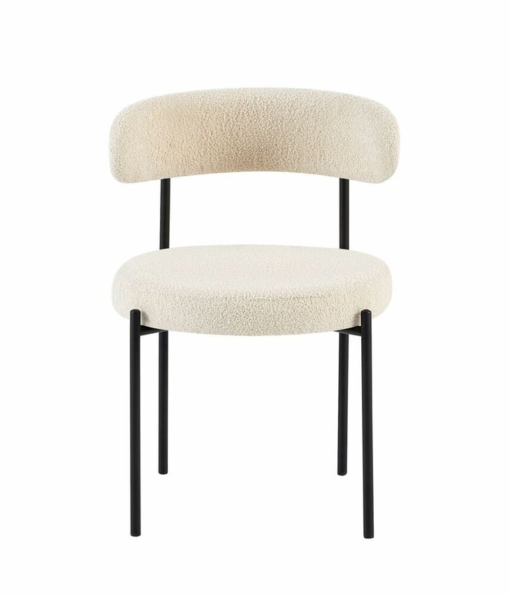 Femiss upholstered chair in light beige boucle fabric