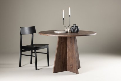 Quishly round dining table diameter 110 cm mocha