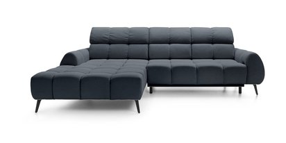 Perre L-shaped corner sofa bed with electrically extendable seat and adjustable headrest (Fabric: Castel 79, Side: Left)