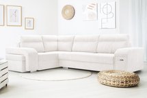 Umill L-shaped corner sofa with sleeping function with containers with a bar and a pouf Lincoln 01 left-hand side