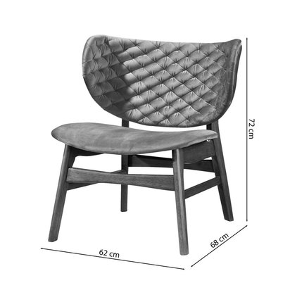 Turquoise armchair, quilted, gray