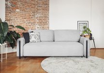 Cavalese three-seater sofa bed with a container on black legs Jarell 03