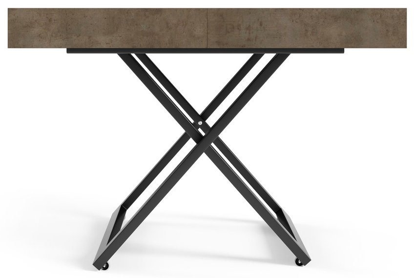 Coffee table 2in1 Movilinne extendable dark gray concrete U-shaped legs