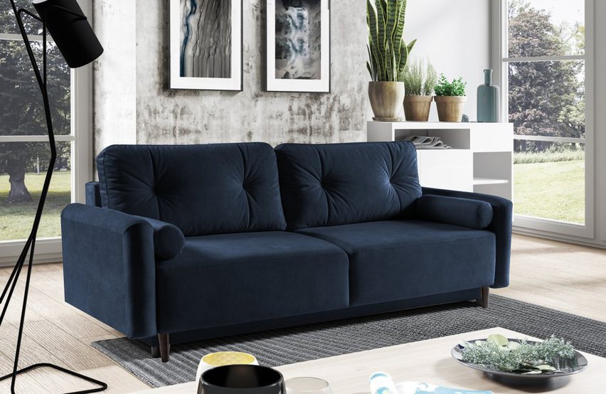 Juskoge three-seater sofa bed with storage (Fabric: Cloud 79)