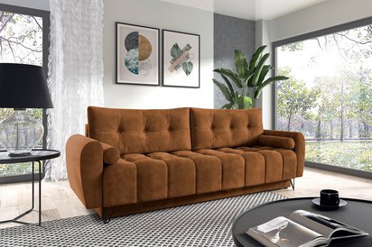 Minna Amon 24 three-seater sofa with storage, hydrophobic velvet