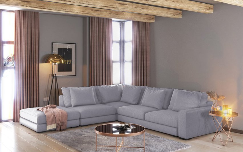 Mia L-shaped modular corner sofa, right side (Fabric: Grande 90)