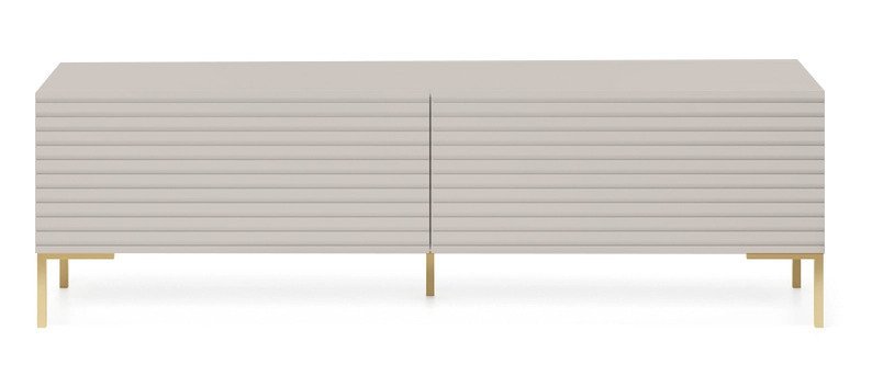 Lammelo TV cabinet, 140 cm, gray beige with golden legs