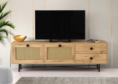 Hepisa TV cabinet with rattan fronts 180 cm