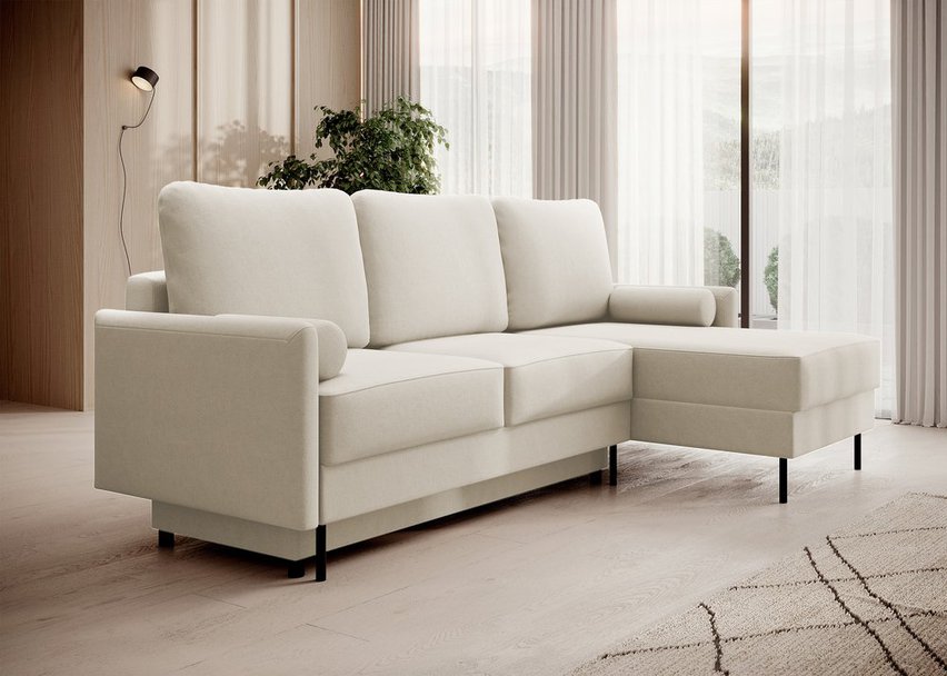 Tomonde L-shaped corner sofa with sleeping function with universal container