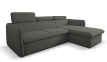 Corner sofa with sleeping function Paladia Castel 93 in hydrophobic velvet fabric, right-hand side