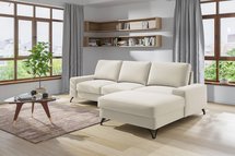 Corner sofa with sleeping function Bewello L-shaped with storage Matt Velvet 06 easy-cleaning hydrophobic velvet right-sided