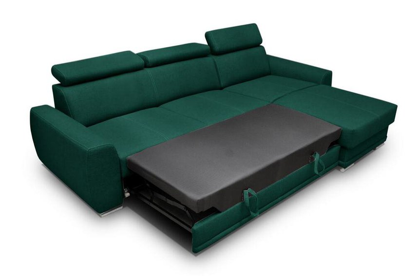 Danles corner sofa bed with three adjustable headrests (Fabric: Element 20)