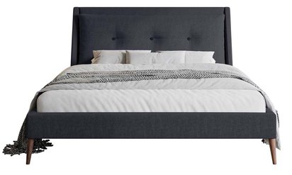 Upholstered Bushel bed 180x200 cm, dark gray