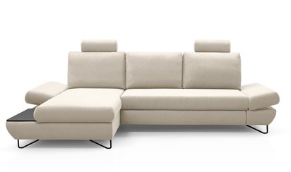 Corner sofa with sleeping function Lazaro L-shaped with container (Fabric: Salvador 01, Side: Left)