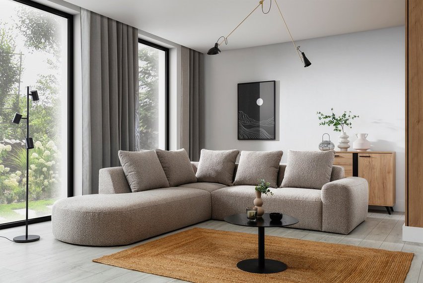 Castellina L-shaped modular corner sofa 255 cm larger Abriamo 2 left-hand side