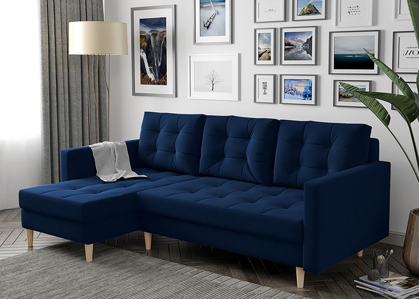 Corner sofa with sleeping function Plauton (Fabric: Kronos 09)