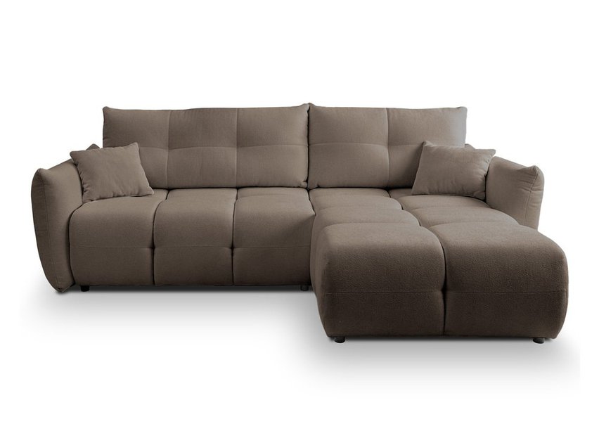 Mollete L-shaped corner sofa with sleeping function with Sicuro 45 universal chenille container