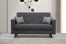 Desizes two-seater sofa with armrests, dark gray