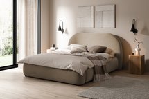 Upholstered bed 160x200 cm Ovo with Castel 15 storage, metal frame, gas lift, easy-to-clean velvet