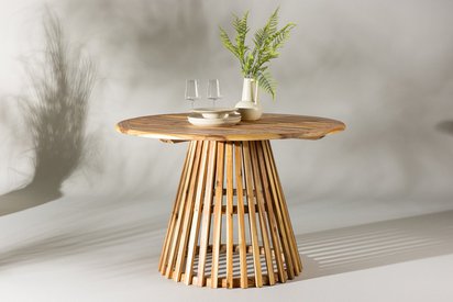 Viezze garden table round wooden top