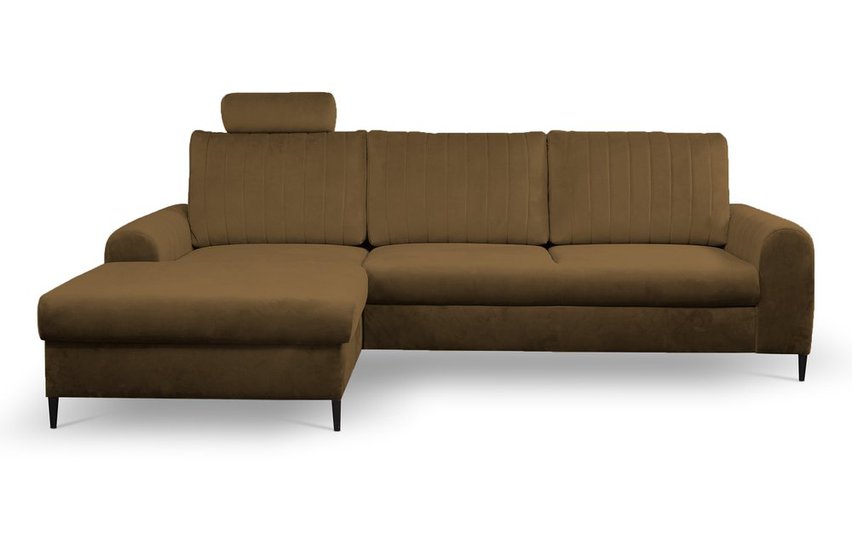 Montago L-shaped corner sofa bed with storage (Fabric: Velluto 30, Side: Left)