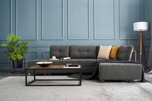 Corner sofa with sleeping function Parolly anthracite right-hand side