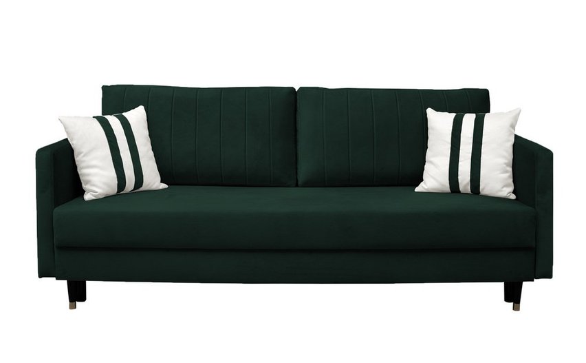 Balabay sofa bed, three-seater, with storage, black legs (Fabric: Trinity 28)