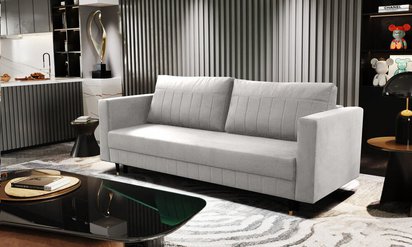 Mullino three-seater sofa with storage, cream, hydrophobic velvet