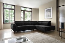 Corner sofa with sleeping function Mamutio L-shaped with side section Aphrodite 23 chenille right-hand side