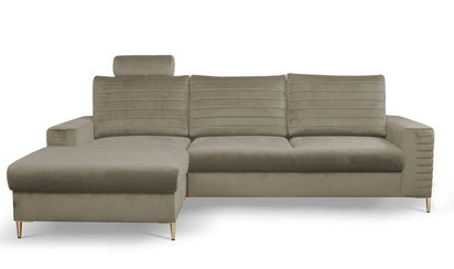 Buram L-shaped corner sofa bed with storage (Fabric: Velluto 03, Side: Left)