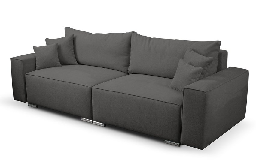 Netlan Aragon 97 three-seater sofa with storage in hydrophobic fabric, silver legs