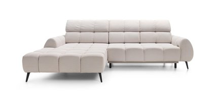 Perre L-shaped corner sofa bed with electrically extendable seat and adjustable headrest (Fabric: Castel 03, Side: Left)