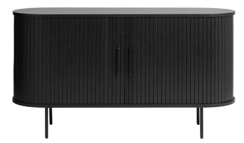 Gativel chest of drawers 140x76 cm slats, black oak