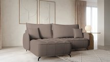 Corner sofa with sleeping function Arandes L-shaped with container Salvador 03 hydrophobic velvet left-hand side