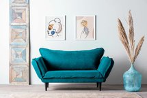 Bessic 2-seater sofa bed turquoise