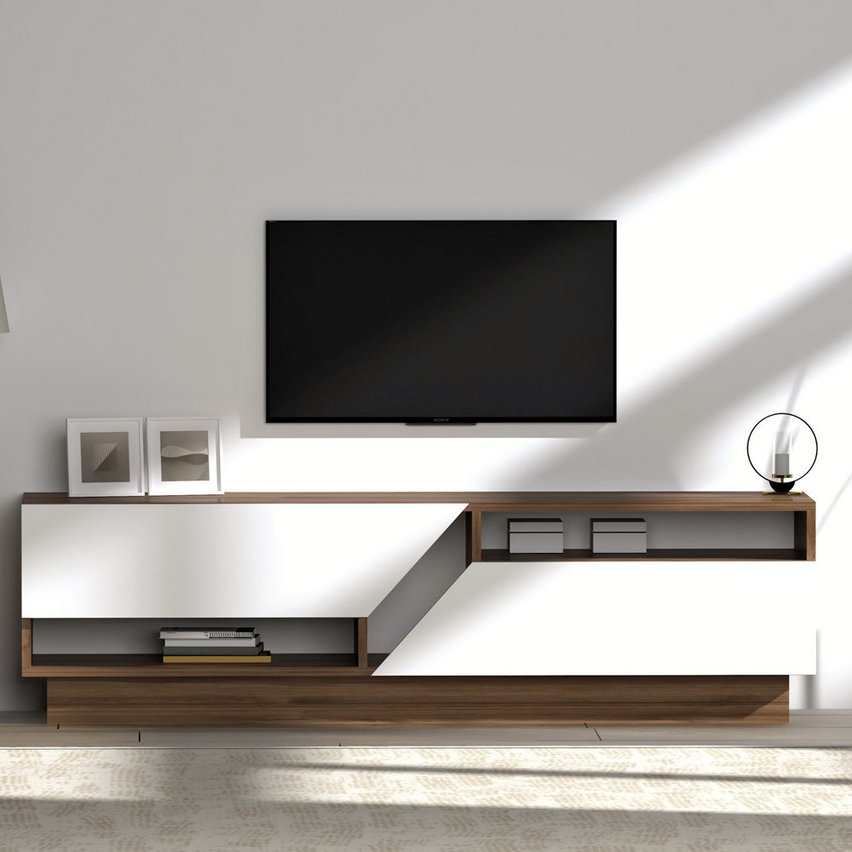 Kezzo TV cabinet 160 cm walnut/white