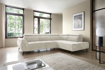 Corner sofa with sleeping function Mamutio L-shaped with side section Aphrodite 01 chenille right side