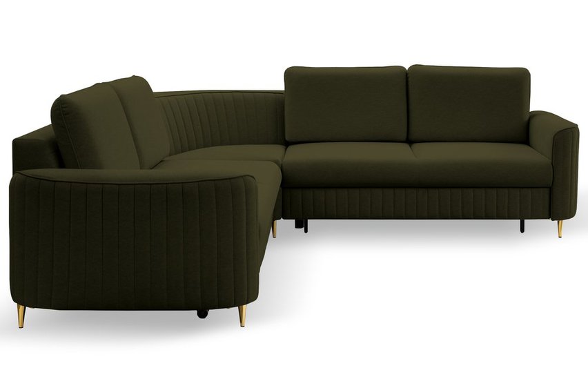 Corner sofa with sleeping function Pantano L-shaped with container (Fabric: Castel 39, Side: Left)