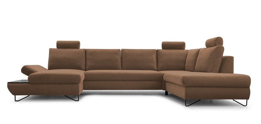 Lazaro U-shaped corner sofa bed with storage (Fabric: Salvador 04, Side: Left)