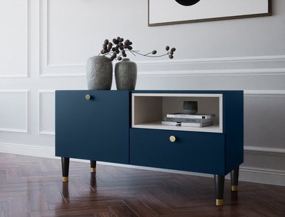 Adularria TV cabinet 100 cm with drawer Navy blue